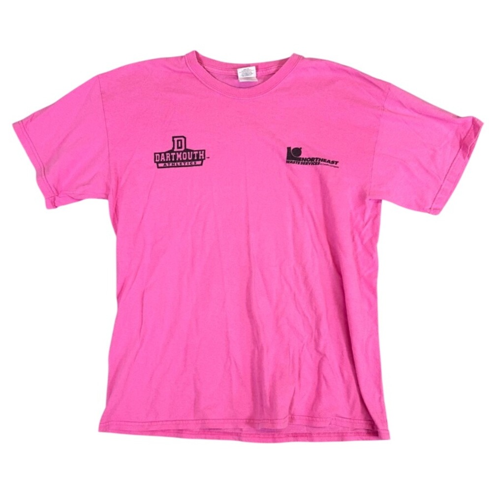 Gildan Dartmouth Athletics Pink T-Shirt Mens Large Northeast Waste Services Logo